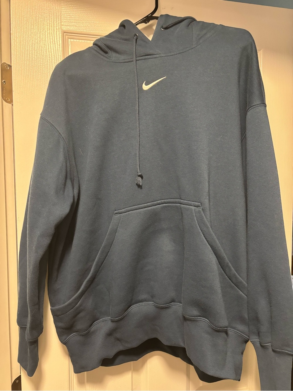 Nike Women’s Dark Navy Crewneck Hoodie with White Swoosh